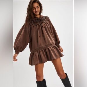Free People Marty Smocked Mini Dress